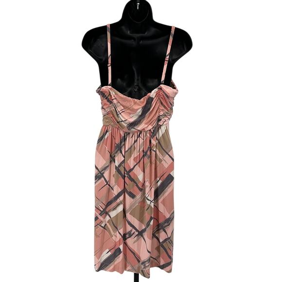 Soma Dress WMNS XL Pink Abstract Spaghetti Strap or Strapless Knee Length - Picture 3 of 6